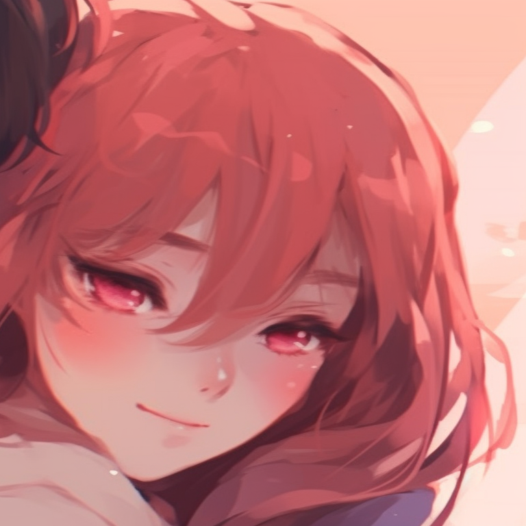 Two young characters, laughing in delight; drawn in an art style rich with details and warm, cozy colors. couple match pfp in art style pfp for discord.