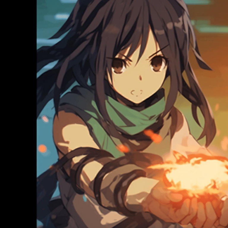 Two characters showing their opposing yet complimentary traits: light and dark elements, contrasting expressions. matching pfp gif for loved ones pfp for discord.