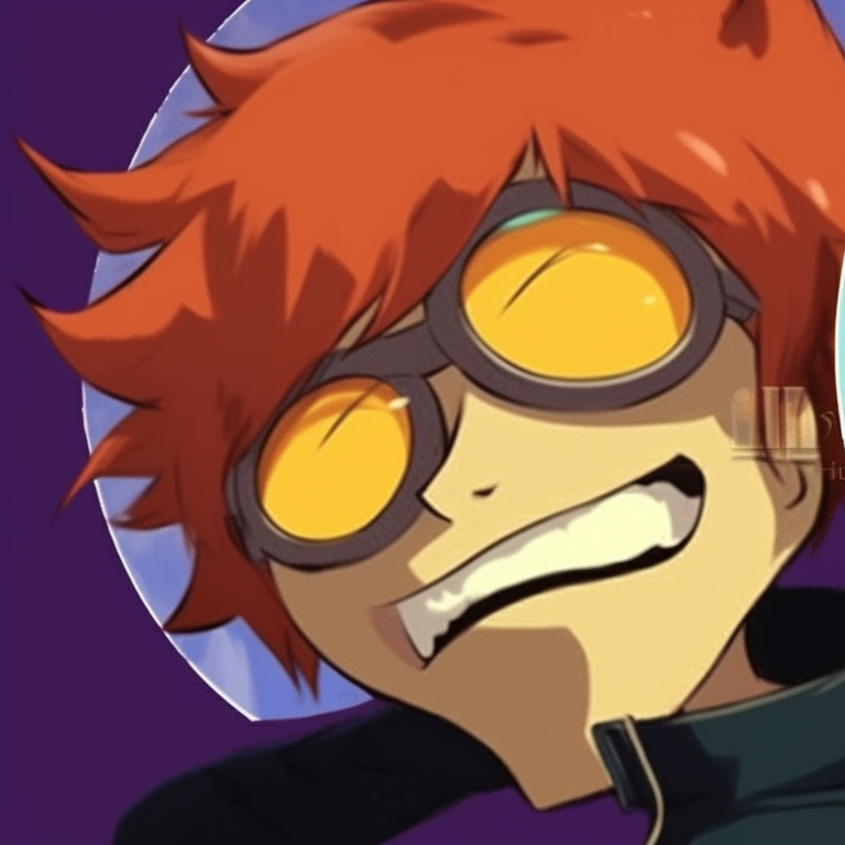 Two anime characters, bright colors and cartoonish style, caught mid-laugh. pfp for friends with humor pfp for discord.