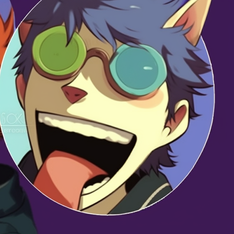 Two anime characters, bright colors and cartoonish style, caught mid-laugh. pfp for friends with humor pfp for discord.