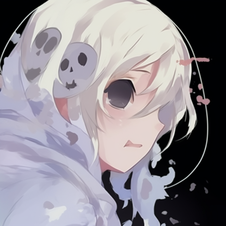 Two characters dressed as classic Halloween monsters, detailed artwork highlighting their monstrous features. halloween anime pfp designs pfp for discord.