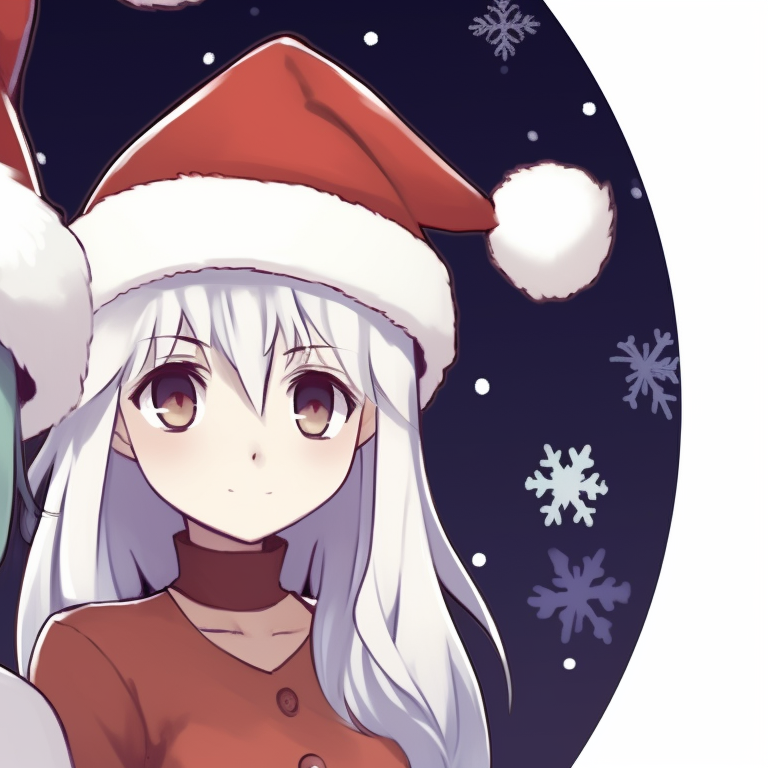 Two characters under a starry sky, soft shimmering lights, and elegant costumes. matching christmas pfp ideas for discord server pfp for discord.