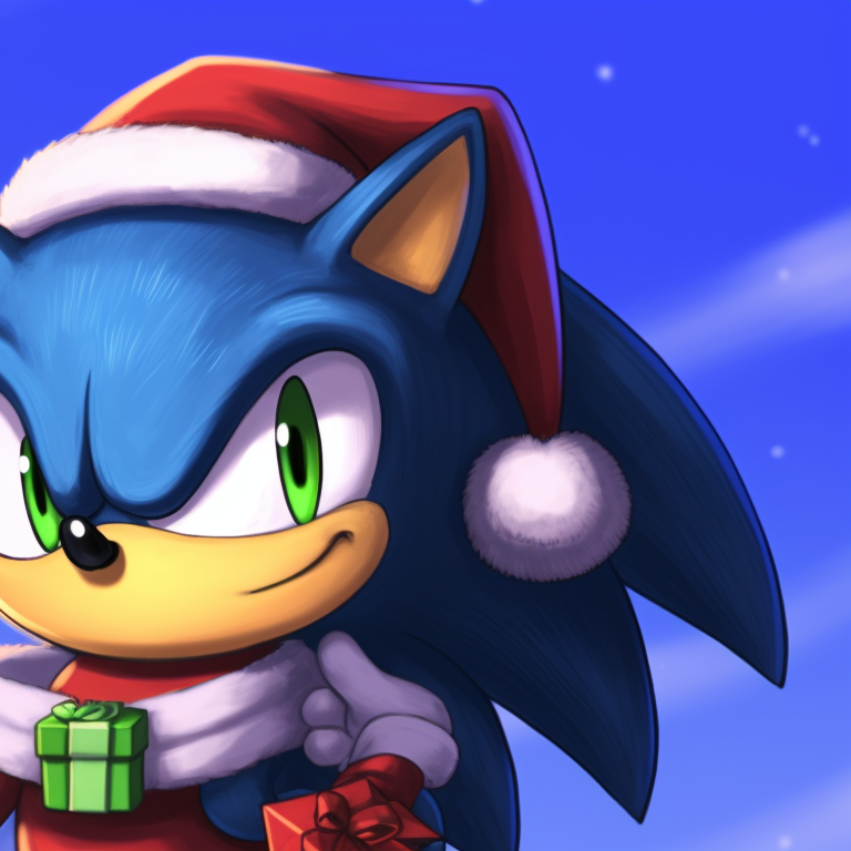 Sonic and Amy characters radiating holiday glimmer, with sparkling background and festive clothing. iconic matching christmas sonic pfp pfp for discord.