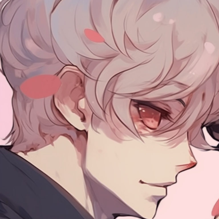 Two male characters, desaturated tones and stark lines, separated by distance but sharing a longing gaze. bl anime matching pfp pfp for discord.