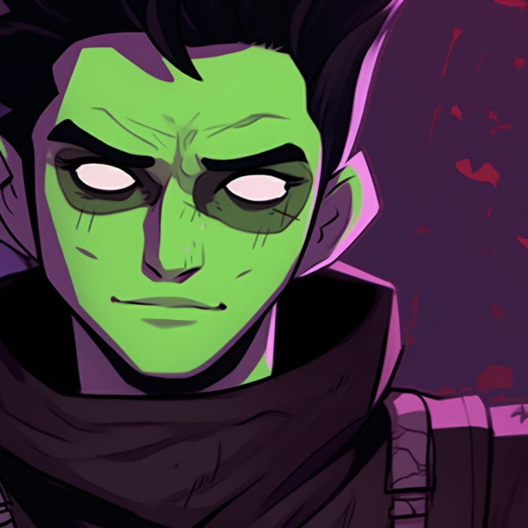 Beastboy and Raven in Halloween costumes with a gloomy backdrop. cartoon pfp beastboy and raven halloween pattern pfp for discord.