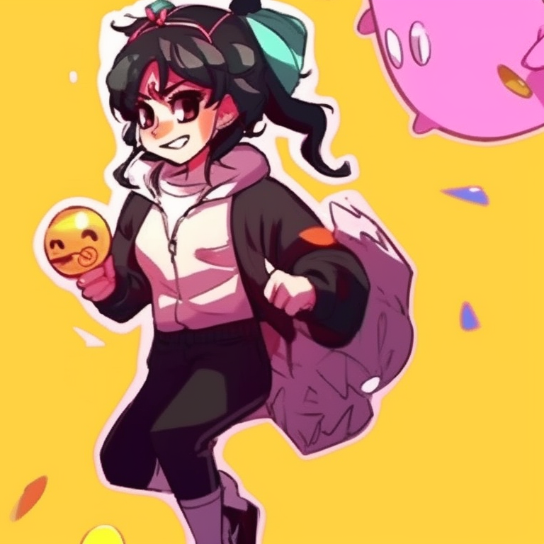 Two characters in vibrant clothes, bold outlines and action poses. exciting matching pfp cartoon pfp for discord.