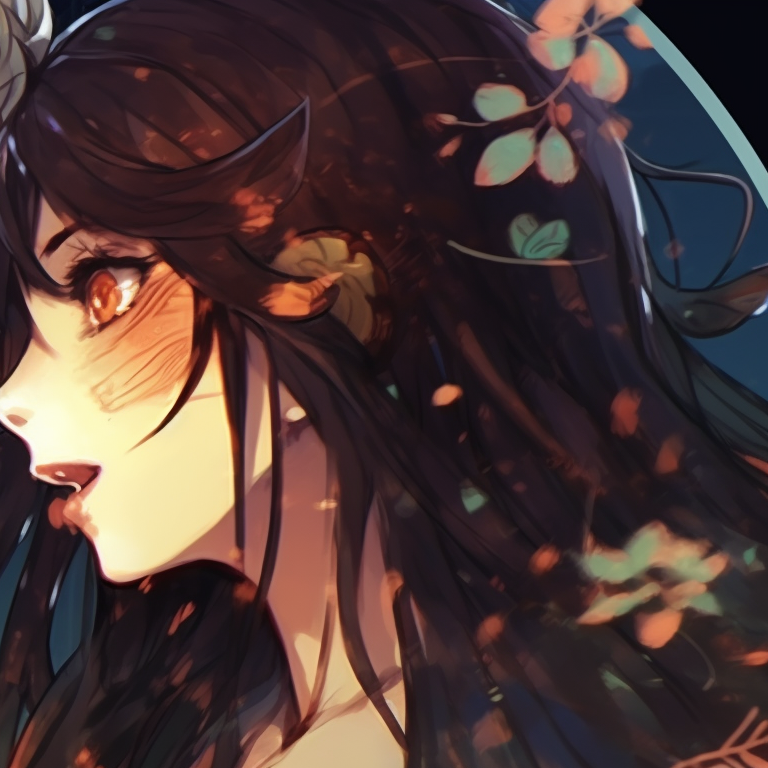 Two characters under a starry sky, gleaming details and cooler hues. perfect matching pfp for bf and gf in real life pfp for discord.