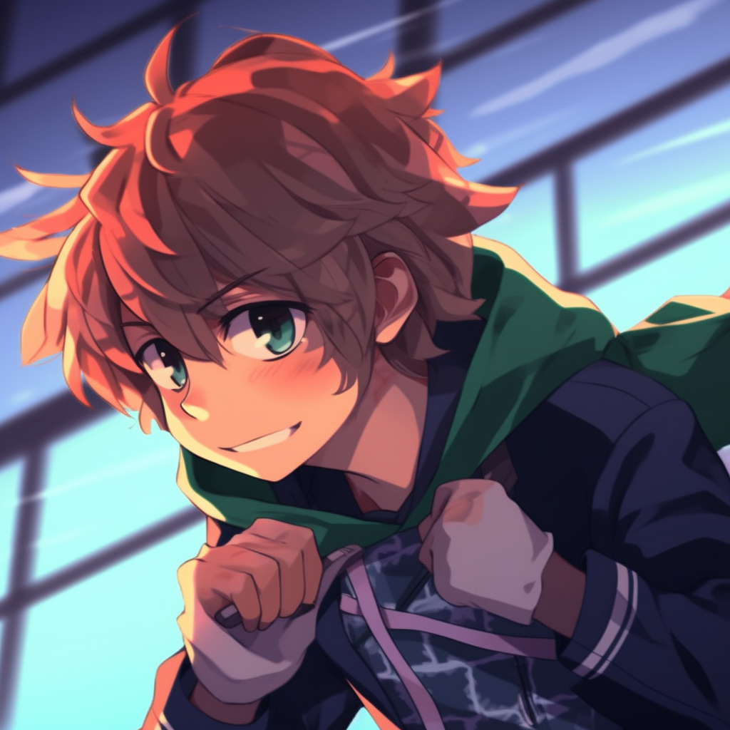 Midoriya and Bakugou in matching stances, synchronicity and strong line work. anime best-friend matching pfp