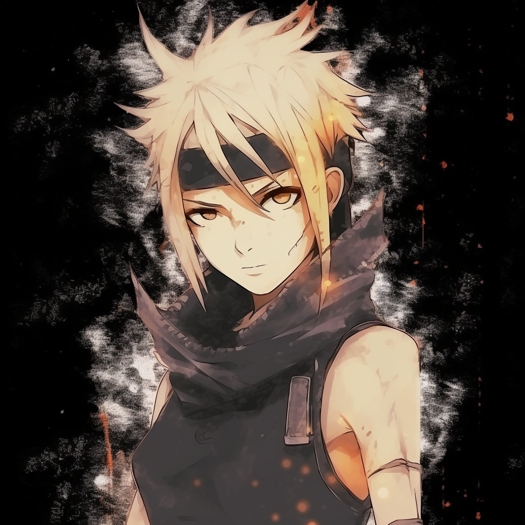 Naruto Uzumaki in grunge style, with rough textures and muted colors. innovative grunge anime pfp