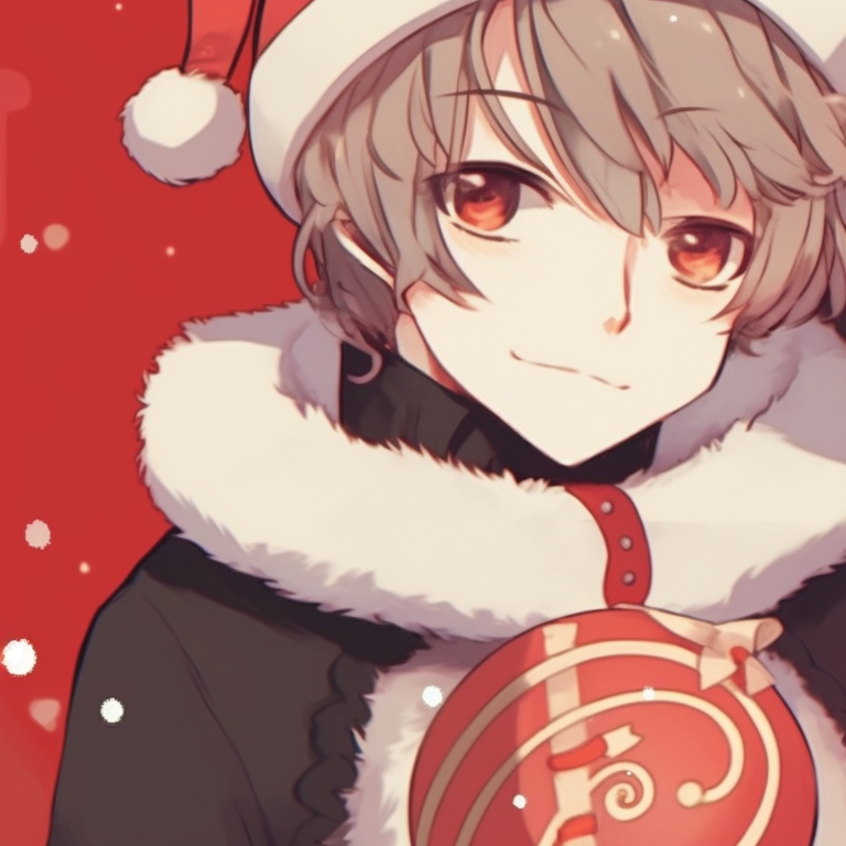 Two characters with Christmas hearth background, warm colors and holding Christmas stockings. classy matching christmas aesthetic pfp pfp for discord.