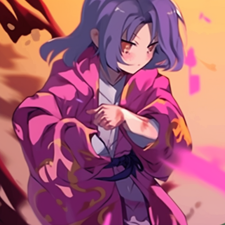 Close-up of two characters, highly detailed features and intense expressions. charming demon slayer matching pfp set pfp for discord.