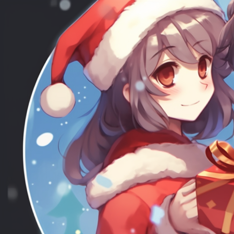 Silhouette of two characters against a snowy backdrop, stark contrast and elegant outline. ideal couples matching christmas pfp pfp for discord.