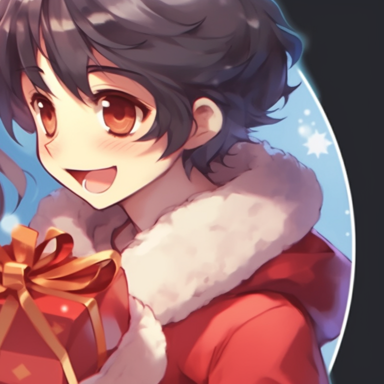 Silhouette of two characters against a snowy backdrop, stark contrast and elegant outline. ideal couples matching christmas pfp pfp for discord.