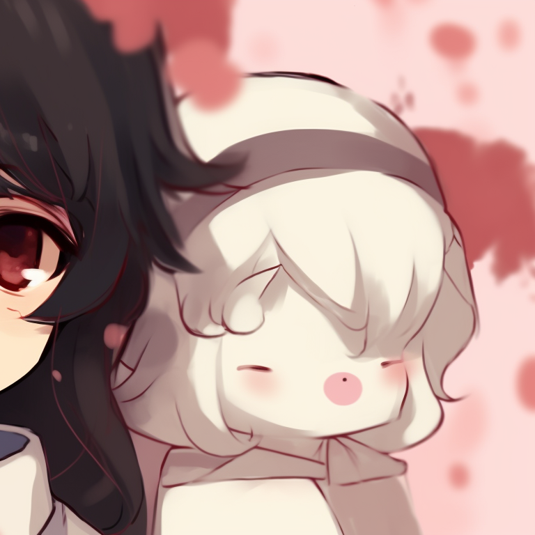 Two characters in winter attire, white and blue tones and longing looks. memcchi matching pfp ideas pfp for discord.