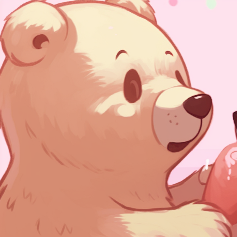 Two bear characters in a tight embrace, warm autumn colors enveloping them. new milk and mocha pfp selections pfp for discord.