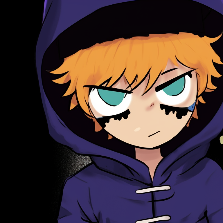 Tweek and Craig amidst Halloween symbols, eerie colors and expressive poses. south park tweek and craig spooky theme pfp for discord.