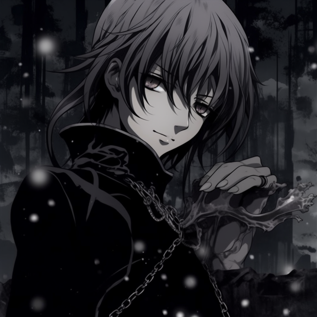 Profile shot of Kaname from Vampire Knight showing the high contrast between the character and the dark background. gothic aesthetics in anime pfp