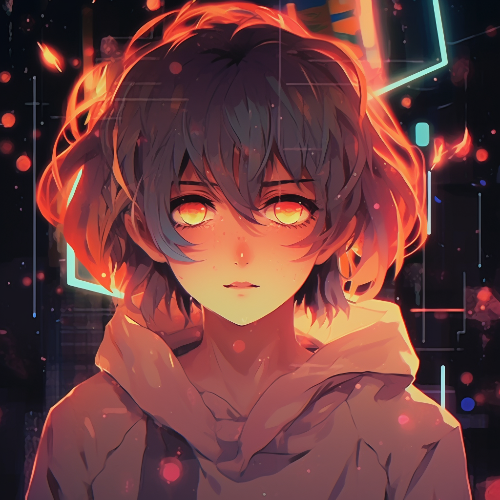 Dark-haired anime boy with flowers in the background, intricate details and pastel colors. anime aesthetic pfp for boys