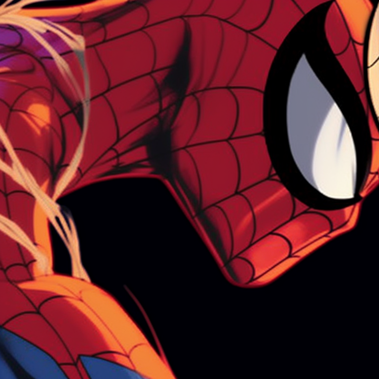 Peter Parker with his Spider-Bot, warm tones and a focus on mechanical details. spiderman matching pfp fan art pfp for discord.