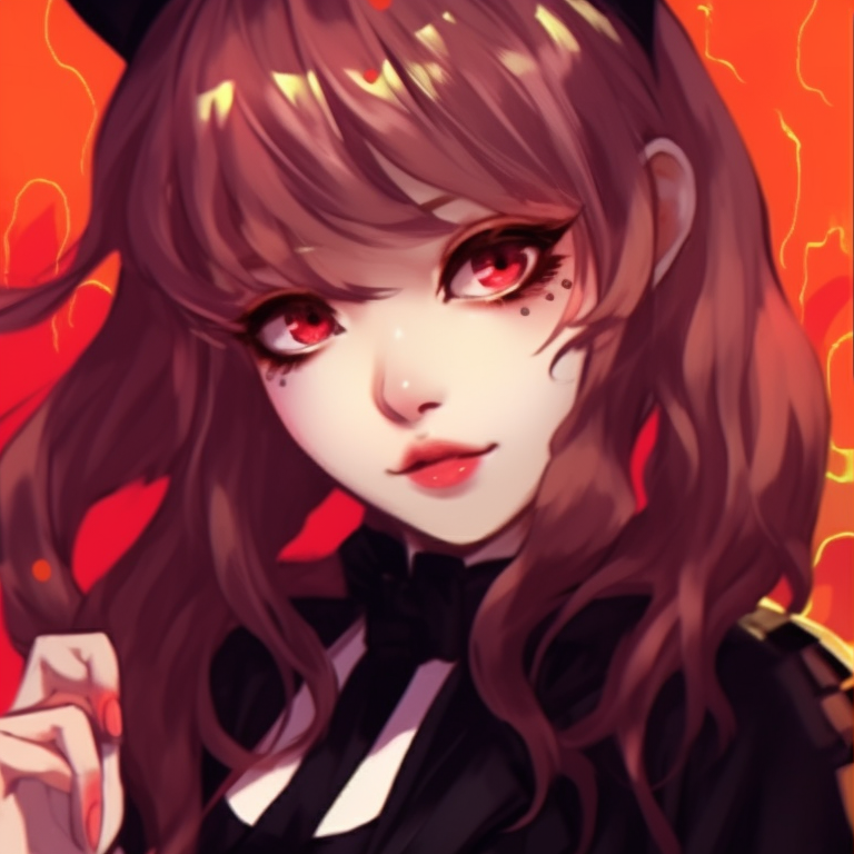 Close-up of two K-pop characters in creepy attire, highly detailed with vivid shades. kpop halloween theme matching pfp inspirations pfp for discord.