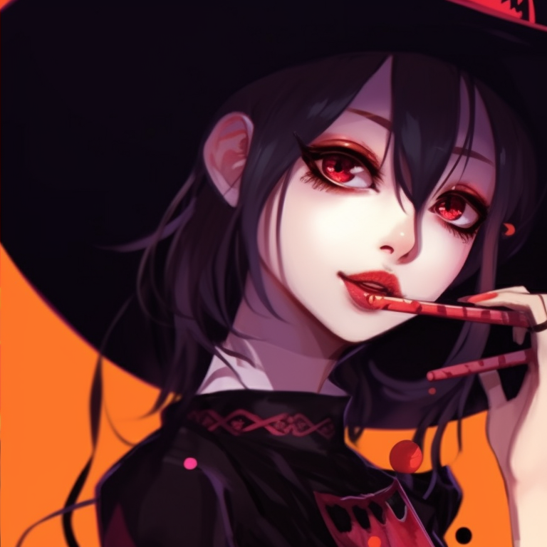 Close-up of two K-pop characters in creepy attire, highly detailed with vivid shades. kpop halloween theme matching pfp inspirations pfp for discord.