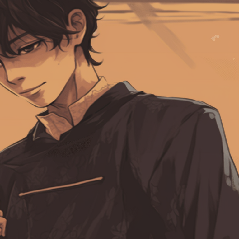 Two characters in vintage-style clothing, sepia tones and intricate linework, holding hands. anime couples aesthetic matching pfp pfp for discord.