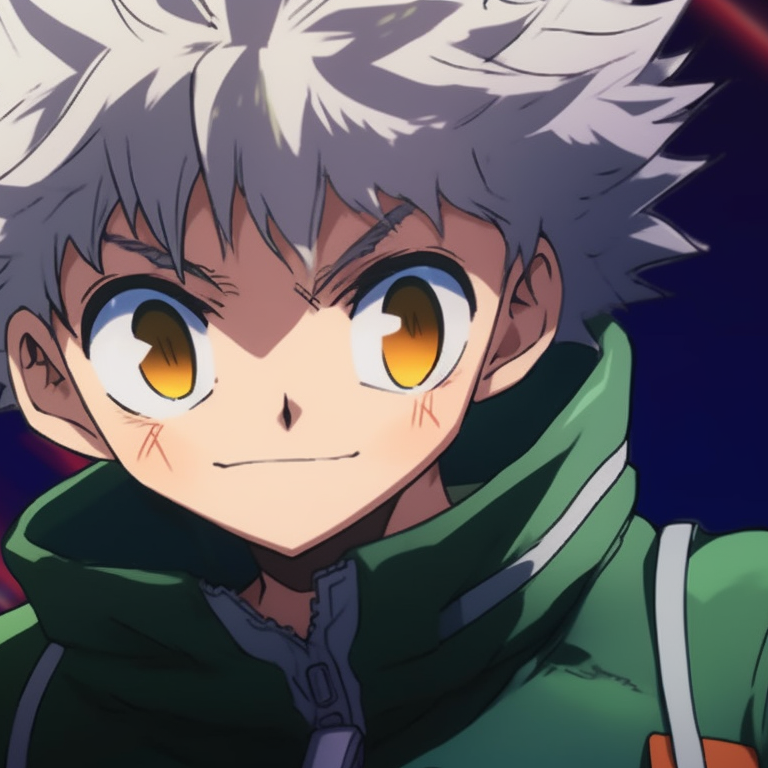 Two characters in matching outfits, detailed shading and cool colors. gon and killua, hunter x hunter matching pfp pfp for discord.