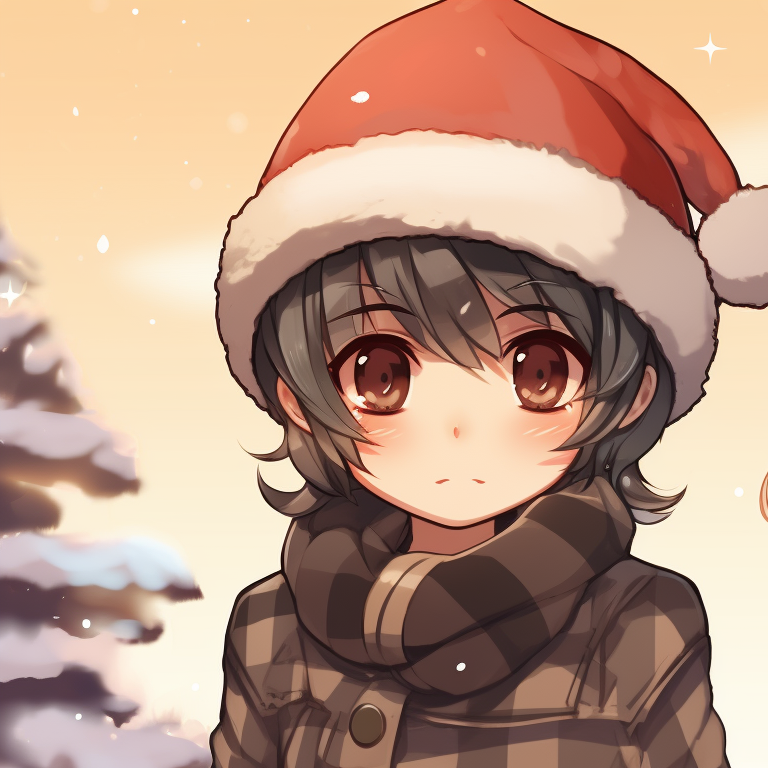 Two characters, exchanging gifts, soft or pastel hues and warm glow. rustic matching christmas tiktok pfp pfp for discord.