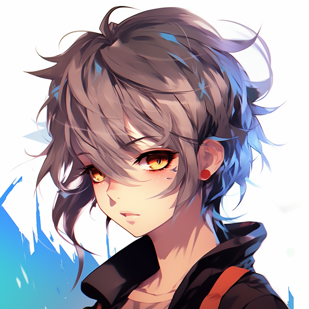 Charming anime boy in a hoodie, casual clothing design with a cool vibe and vivid colors. anime cute pfp fashion