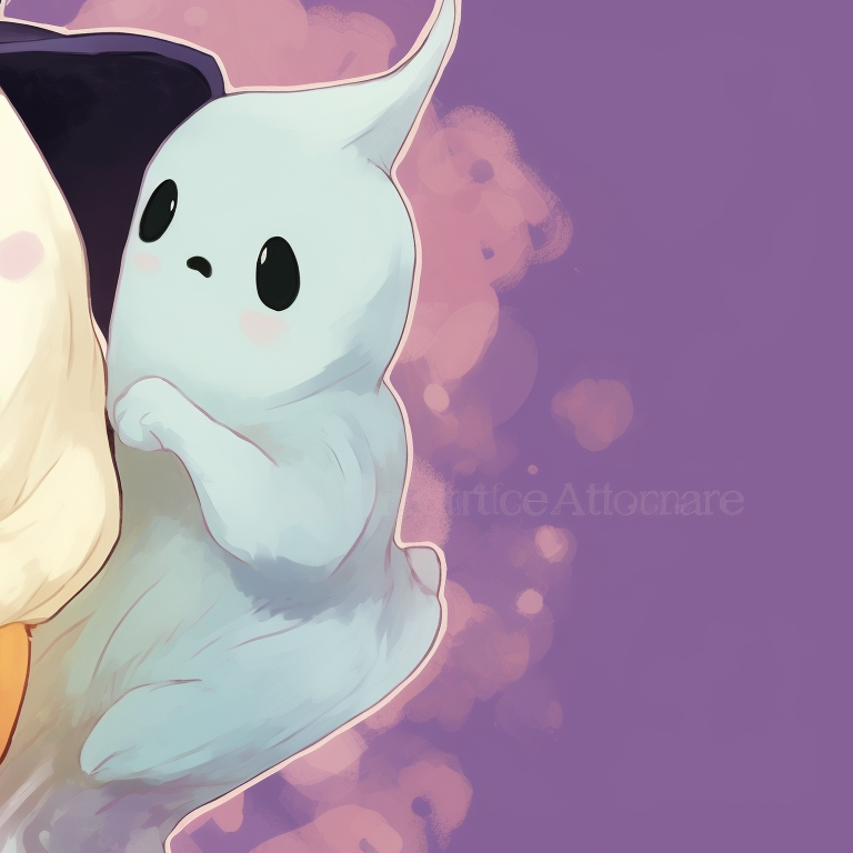 Two characters in monster costume under a full moon, showcasing soft lines and a calm color scheme. kawaii halloween anime matching pfp theme pfp for discord.