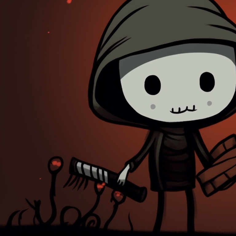 Stickman characters under a moonlit Halloween night, eerie colors and playful mood. stickman pfp with halloween backdrop pfp for discord.