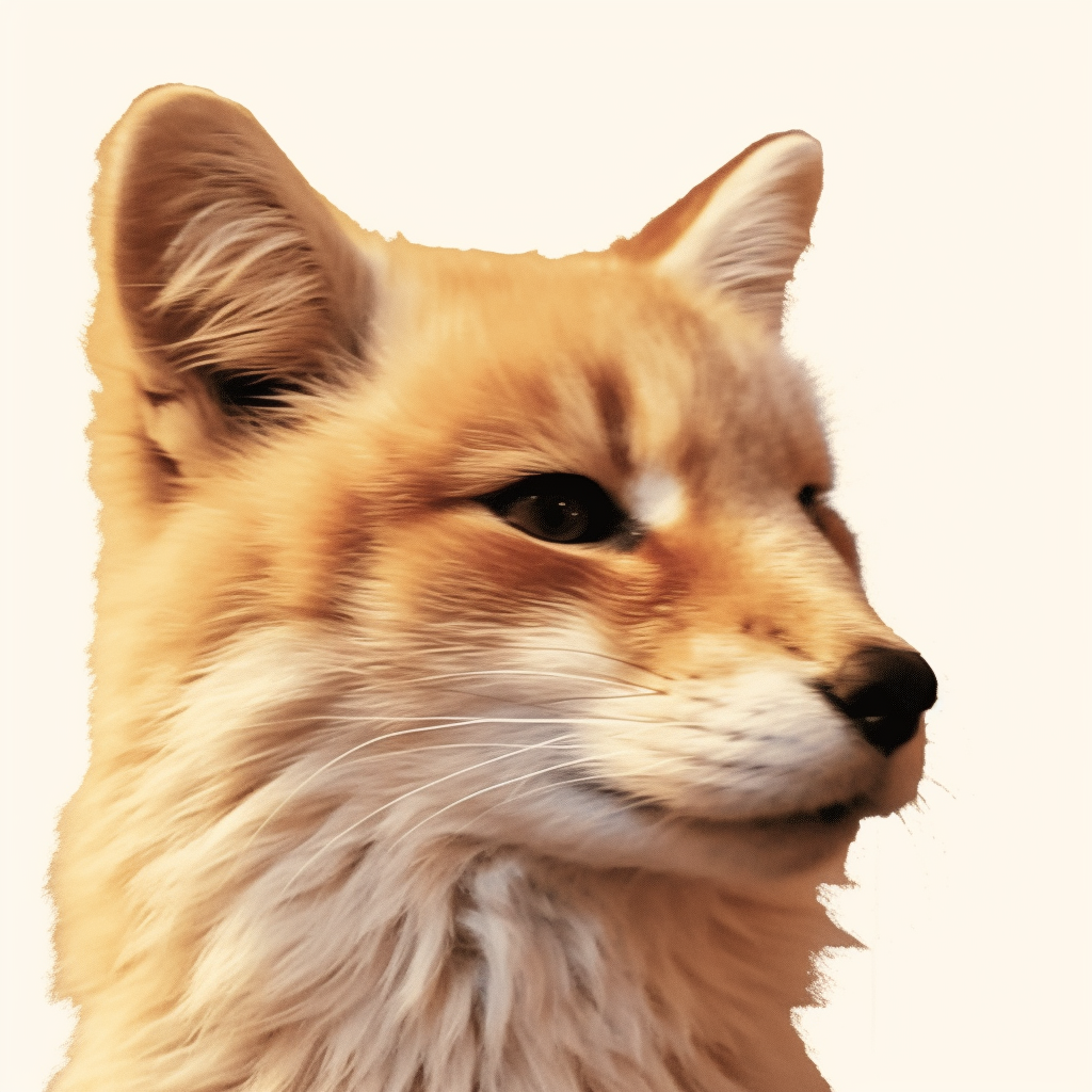 Fox turning head curiously, dynamic pose and vibrant colors. hand-drawn animal pfp
