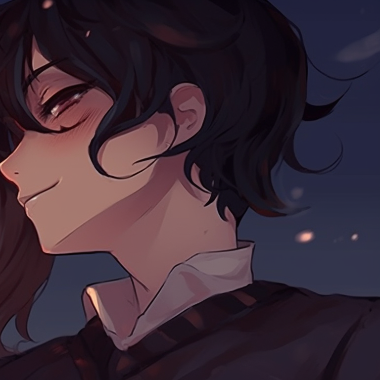 Two characters, bundled in warm clothes, muted color palette and snowy background, sharing an umbrella. pinterest matching pfp images pfp for discord.