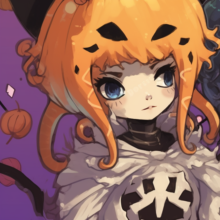 Two characters donning spidery outfits, decked in cool tones with intricate web patterns. animal themed halloween pfp matching pfp for discord.