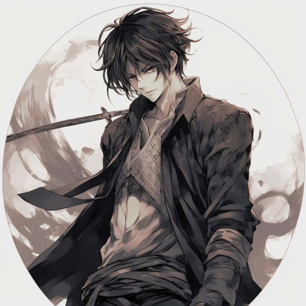 Dynamic view of the character ready for combat, exhibiting the motion lines and vibrant colors. anime male pfp ideas pfp for discord.