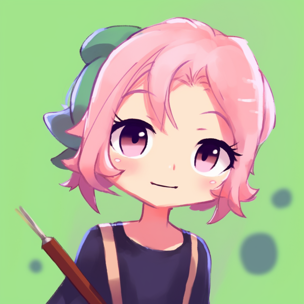 Sakura dressed in pink, high contrast and vibrantly colored image. cute pfp for school pfp for discord.