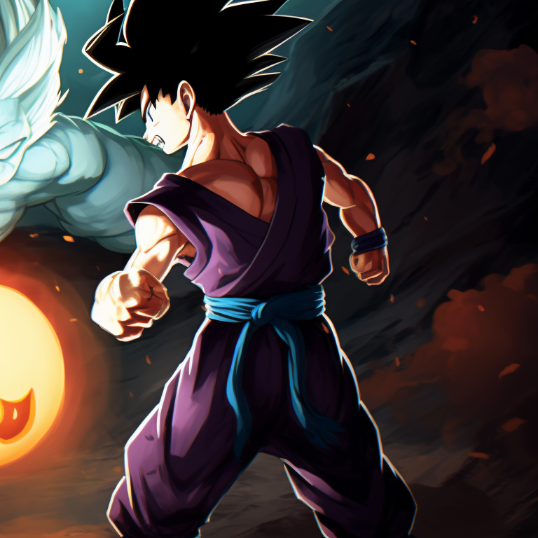 Goku and Gohan mid-Kamehameha, a spooky twist with a ghost-like aura, cool color tones making the characters look ethereal. dragon ball halloween matching pfp theme pfp for discord.