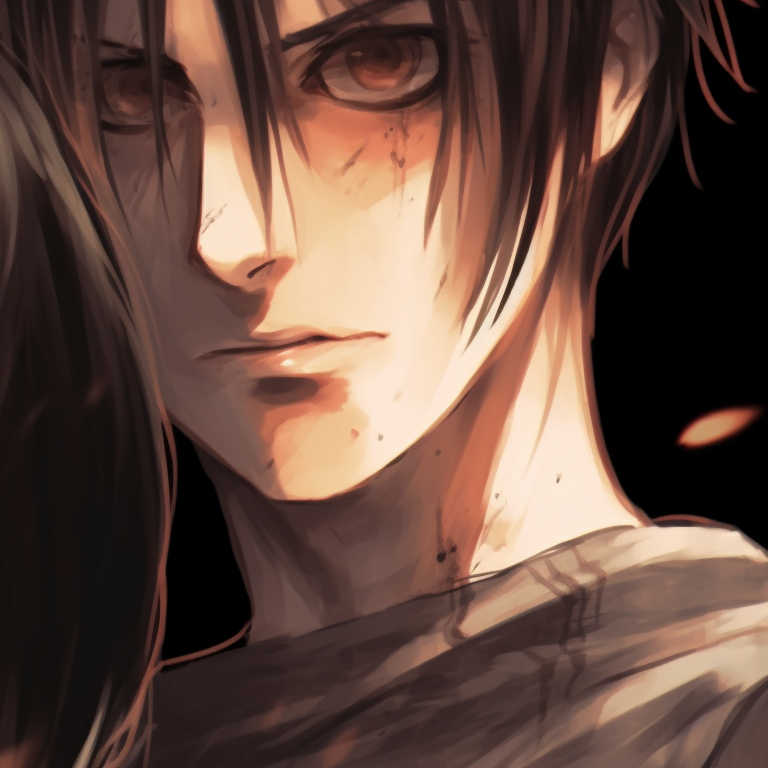 Silhouette of Eren and Mikasa, stark contrast and minimalistic style. eren and mikasa matching pfp with a spooky twist pfp for discord.