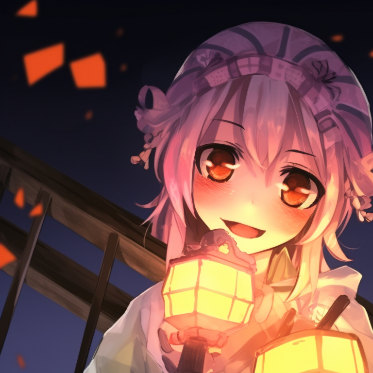 Mitsuri and Obanai with pumpkin decorations, contrasting bright and dark colors. selection of mitsuri and obanai halloween match pfps pfp for discord.