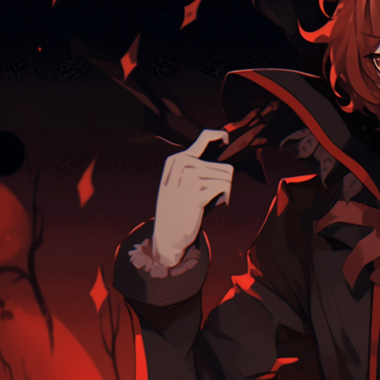 Two characters, Dazai and Chuuya, in ghostly poses, highly detailed and vivid hues. matching pfp dazai chuuya halloween theme pfp for discord.