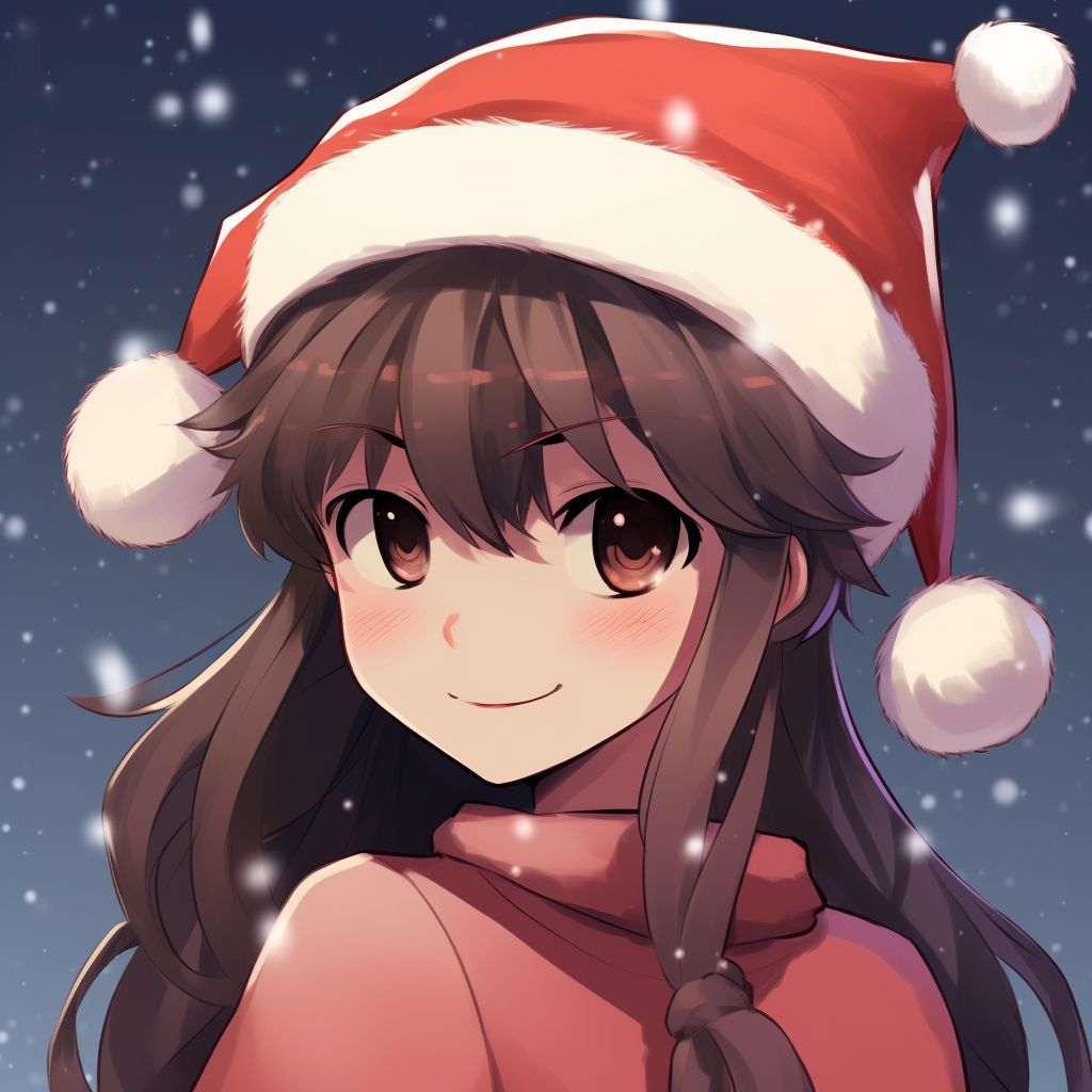 Christmas-oriented anime pfp portraying a boy and girl interaction. anime christmas pfp boy girl interaction