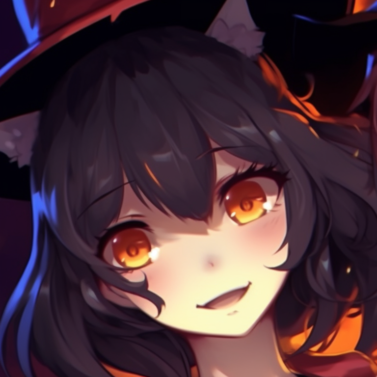 Two characters shrouded in shadow, accented with glowing eyes and a mysterious ambiance. unique matching pfp for discord halloween theme pfp for discord.