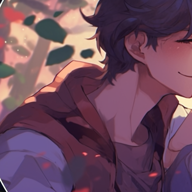 Two characters, noticeably elven, in an enchanted grove with deeply saturated colors. fantasy-themed cute couple matching pfp pfp for discord.