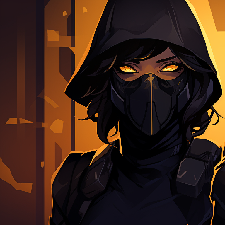 Two stealthy Valorant Sentinels characters, dark tone palette with shadows. valorant sentinels matching pfp pfp for discord.