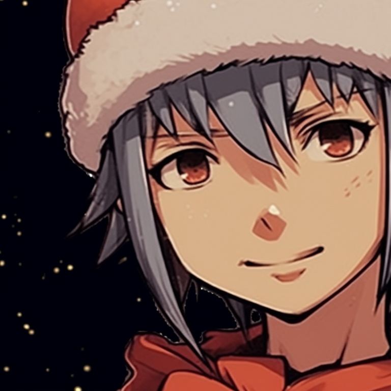 Naruto and Hinata under a Christmas tree, comic style and vivid colors. christmas naruto pfp match-up ideas pfp for discord.