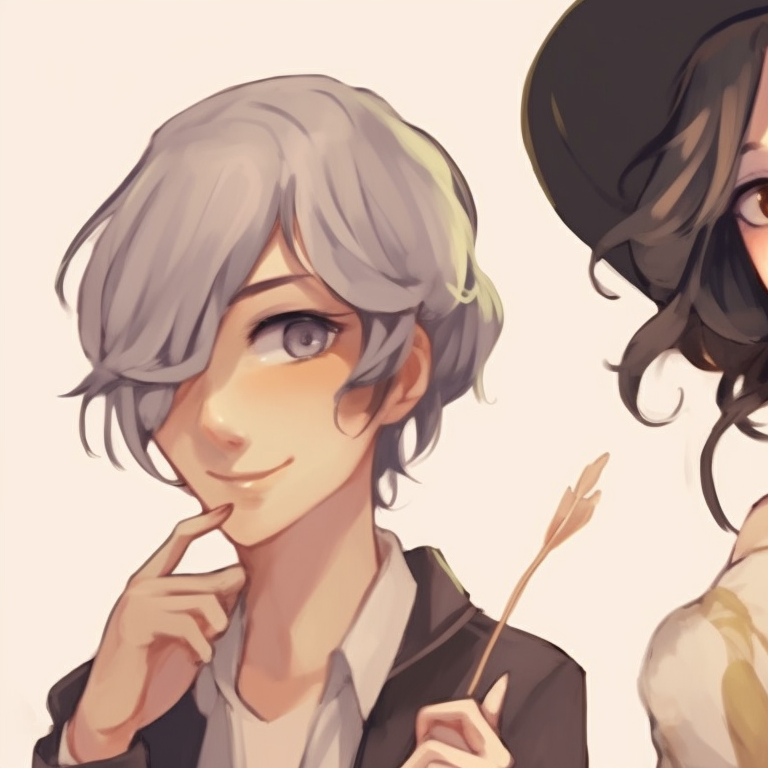 Three characters in adventure outfits, dynamic stances and vibrant colors, holding weapons. classic matching trio pfp pfp for discord.