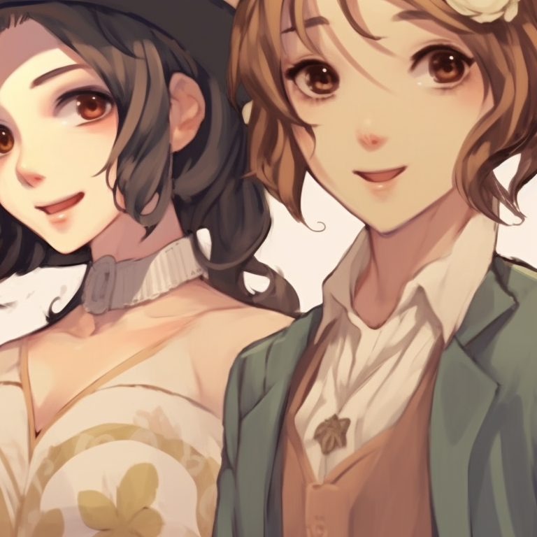 Three characters in adventure outfits, dynamic stances and vibrant colors, holding weapons. classic matching trio pfp pfp for discord.