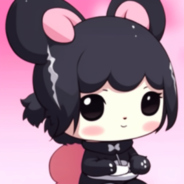 My Melody and Kuromi in pastel dresses, soft colors and intricate details. kawaii my melody and kuromi matching pfp for friends pfp for discord.