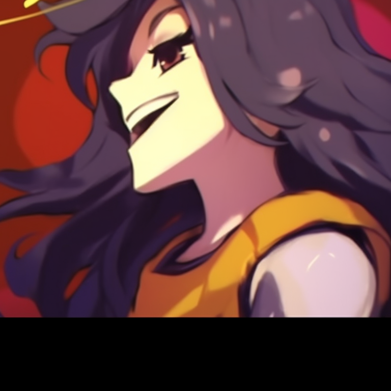 Two anime characters, bold colors and exaggerated features, sharing a hearty laugh. funny anime inspired matching pfp pfp for discord.