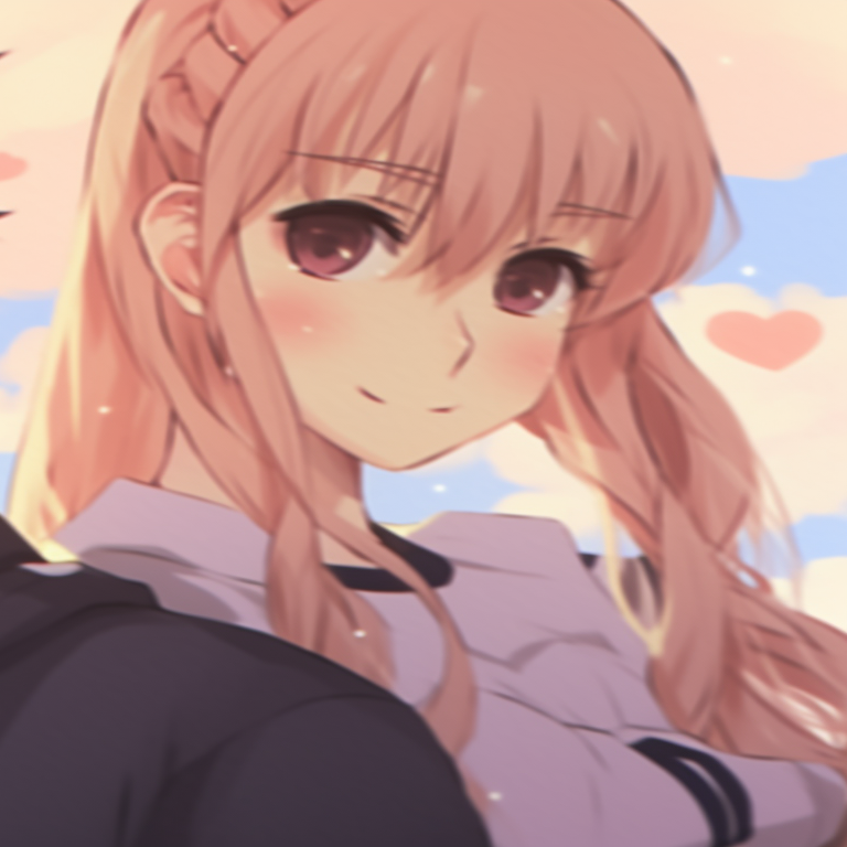 Two characters holding hands walking in the sun, bright colors and sketchy lines. adorable cute couple matching pfp pfp for discord.